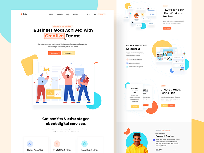 Delta - Creative Agency Landing Page by Madhu Miah on Dribbble