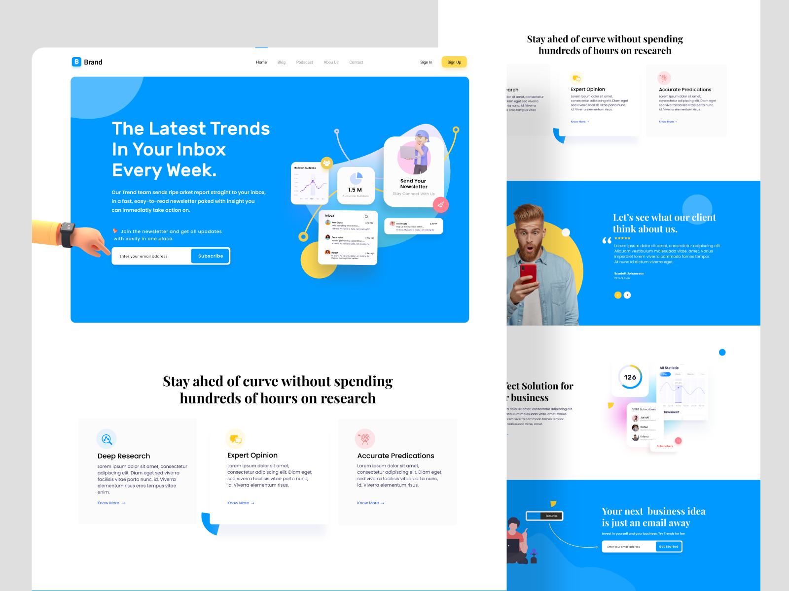 Newsletter Web UI Exploration by Madhu Miah for Upnow Studio on Dribbble