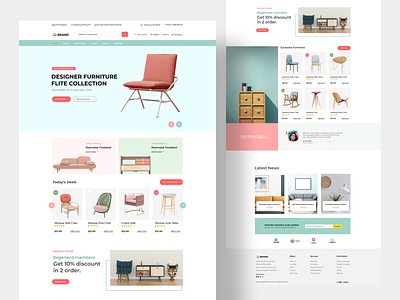 Furniture Store Web Design clean ui dribbble best shot ecommerce shop ecommerce website design furniture furniture app furniture store furniture website landing page madhu mia minimal popular shot product designs product page store ui ux visual design website