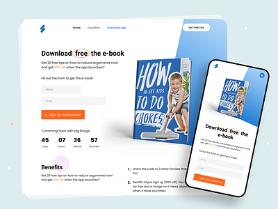 E-book Marketing Landing Page UI Design
