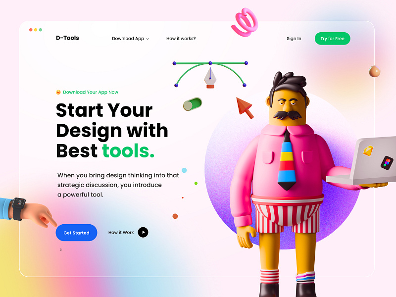 Design tools Header Web UI Exploration by Madhu Miah on Dribbble