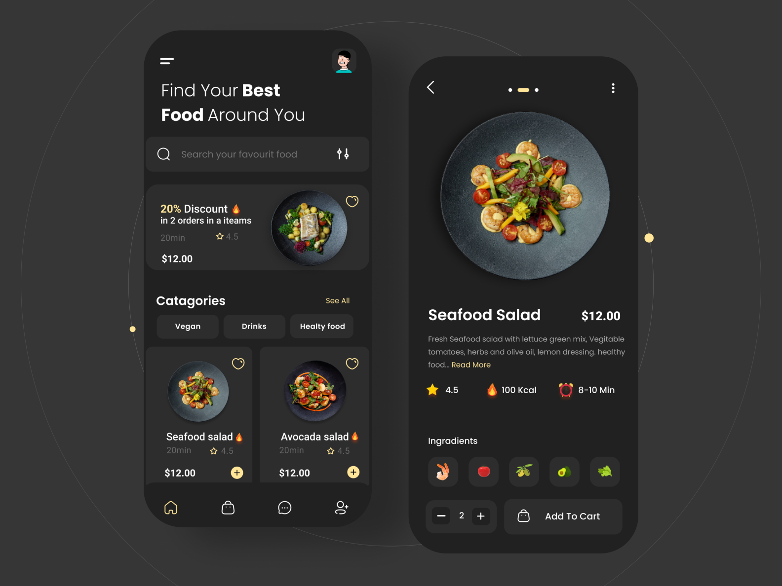 Food Ordering App UI Design by Madhu Miah on Dribbble