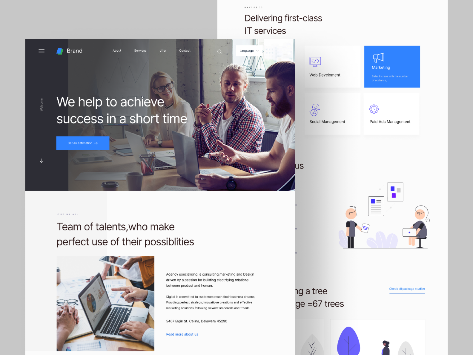 Agency Website UI by Madhu Miah on Dribbble