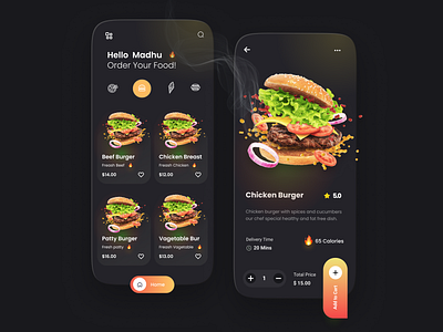 Food Delivery App UI by Madhu Miah on Dribbble