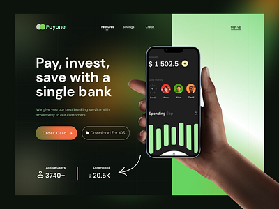 Mobile-Banking App Landing Page app design app designer app showcase bank bank app banking app finance app finance landing page futuristic gradient home page ios app landingpage madhu mia mobile app online bank ui ux web design web designer