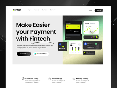 Finance Website Landing Page UI