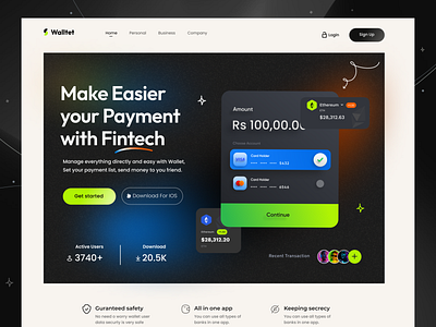 Finance Website Landing Page UI