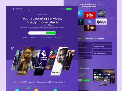 Live Streaming Website Landing Page UI home page landing page landingpage live streaming website product designer tv show ui uiux user interface ux video streaming visual design web page website design