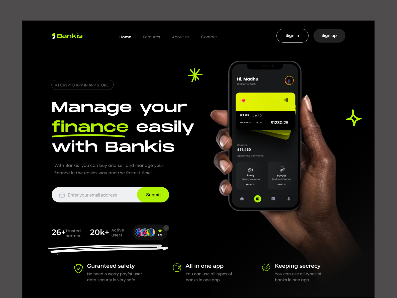 Fintech Lading Page by Madhu Miah on Dribbble