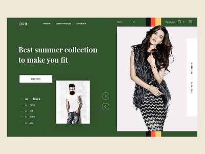 DRB Shop Web UI concept color fashion girl landing madhu mia new trend shop uiux web