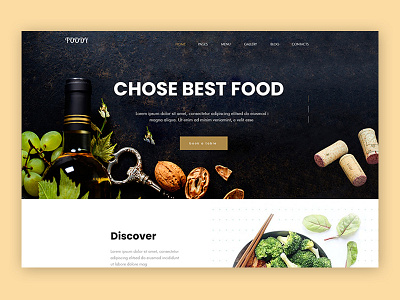 foody web landing page design