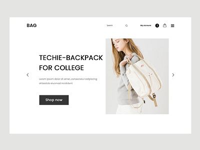 Minimal BAG Web design Concept bag best shot e commerce landing madhu mia minimal product shop ui ux web deisgn