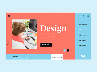 SP Web Header Explore business color colors design landing madhu mia minimal page ui ux web