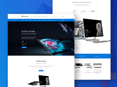 Surface Studio Landing Page Deisgn Concept