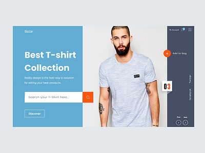 Bazar design e commerce header exploration landing madhu mia minimal product shop tishirt uidesign ux web