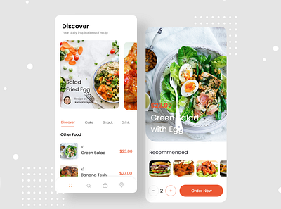 Food App UI Design color cookbook cooking app design e commerce food app interaction madhu mia mobile mobile app mobile app ui product recipe app shop ux