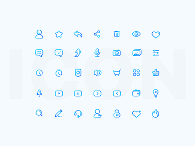 Linear Icon app blue color design flat icon ios linear outline sketch ui