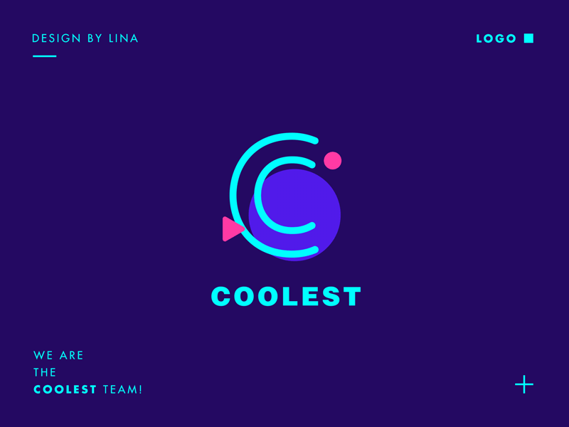 We are the coolest team! blue brand coolest dark font geometry gif icon logo purple simple team