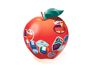 Which? Magazine – Where is your apple from? 🇬🇧 apple countries food global grocery infographic stickers supermarket supply chain vector