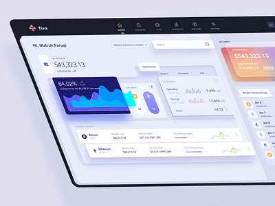 Cryptocurrency dashboard Material Design