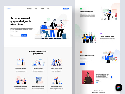 On demand design service agency landing page