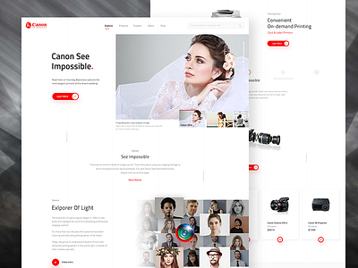 Canon Landing Page Minimal Design Concept company landing page landing page minimal design minimal page design redesign redesign concept ui user experience user interface ux web design website redesign