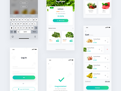 Grocery app design for iPhone X by Mafruh Faruqi on Dribbble