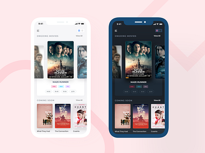 Movie app design exploration app design interface design iphone app iphone x app design light and dark version minimal app design movie app sketch ui design ux design