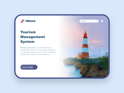 Tourism Management System design interface landingpage ui ux