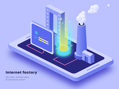 Internet factory 2.5d design illustration interface ui ux
