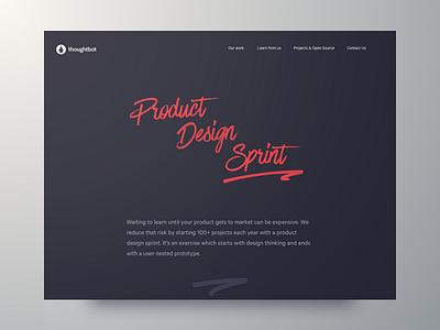 The Product Design Sprint calibre landing page marketing site playbook thoughtbot web