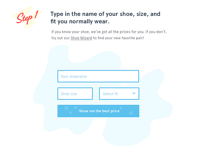 Step 1: Put your shoe in the box forms illustration justin timberlake shoekicker ui