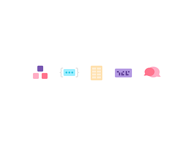 Icons for new Formkeep landing page api boston colorful developer tools formkeep iconography icons playful thoughtbot