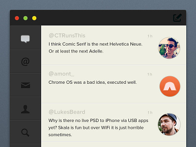 Twitter App @Design app application osx twitter ui design user interface