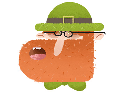 LEPRECHAUN beard clover emogi green hat irish luck lucky st patrics sticker