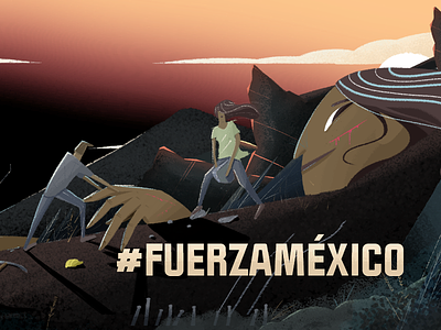 FUERZA MÉXICO brother catastrophe earth earthquake fuerza help illustration mexicanos mexico photoshop union