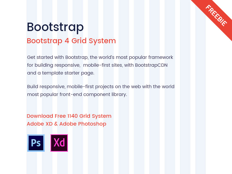 Freebie Bootstrap 4 Grid System By Puffinthemes On Dribbble