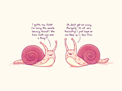 Snail School cute illustration procreate school texture