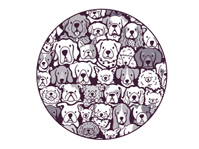 Pup Pile cute design illustration linework procreate t shirt