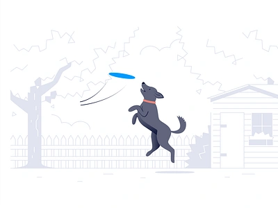 Frisbee dog frisbee illustration