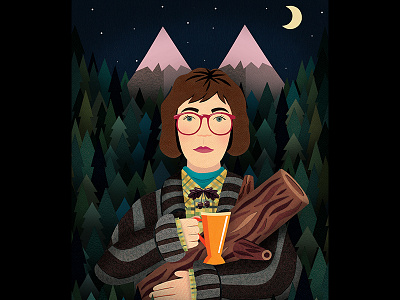 Log Lady david lynch log lady paper paper art paper cutout poster poster design twin peaks
