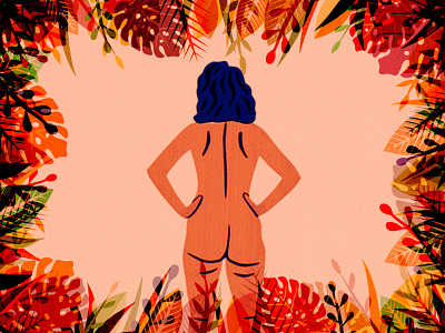 Butt Stuff butt colorful lady leaves nude paper paper art paper craft photoshop plants tropical woman