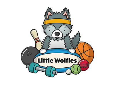 Little Wolfies brand branding children illustration kids logo puppy sports wolf