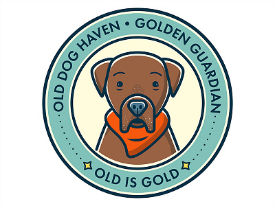 Golden Guardian Logo badge brand branding dog dogs logo nonprofit type