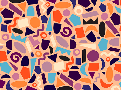 Just a lil pattern abstract aqua bold colorful geometric orange pattern peach purple shapes surface pattern