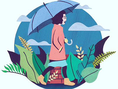 Rainy Day in Portland digital illustration illustration pacific northwest pnw portland procreate rainy day