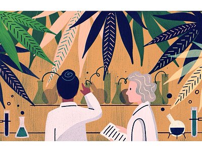 Leafly Studies of 2018 illustration lab leaves plants science scientist