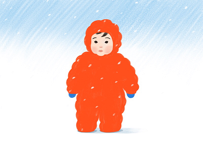 Not Impressed baby cold illustration procreate seattle snow winter