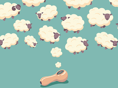 Sheep cannabis editorial illustration illustration insomnia marijuana procreate sheep sleep