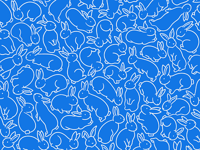 Blue buns bunnies bunny illustration pattern pattern design procreate rabbit rabbits surface pattern